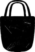 en svart och vit illustration av en handla väska vektor