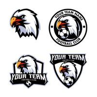 Adler Logo einstellen zum Mannschaft Fußball vektor