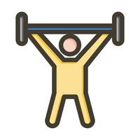 Gewichtheben Vektor dick Linie gefüllt Farben Symbol zum persönlich und kommerziell verwenden.