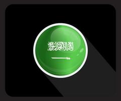 arab saudi glansig cirkel flagga ikon vektor