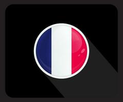 Frankreich glänzend Kreis Flagge Symbol vektor