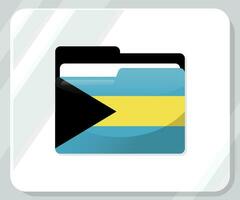 Bahamas glansig mapp flagga ikon vektor