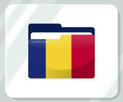 Rumänien glänzend Mappe Flagge Symbol vektor