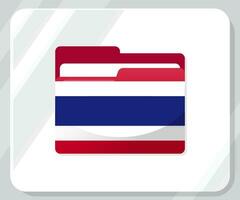 Thailand glänzend Mappe Flagge Symbol vektor