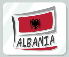 albania grafisk stolthet flagga ikon vektor