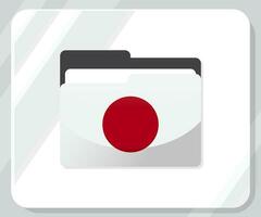 japan glansig mapp flagga ikon vektor