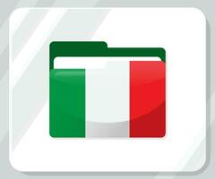 Italien glansig mapp flagga ikon vektor