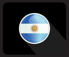 Argentinien glänzend Kreis Flagge Symbol vektor