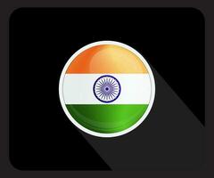 Indien glänzend Kreis Flagge Symbol vektor