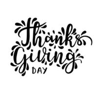 vektor av tacksägelse dag logotyp. text