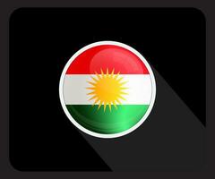 kurdistan glansig cirkel flagga ikon vektor