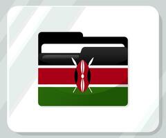 Kenia glänzend Mappe Flagge Symbol vektor