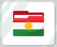 kurdistan glansig mapp flagga ikon vektor