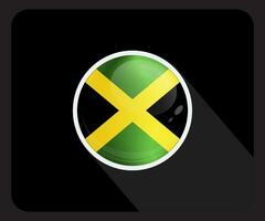 jamaica glansig cirkel flagga ikon vektor