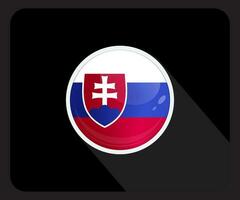 slovakia glansig cirkel flagga ikon vektor