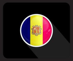 Andorra glänzend Kreis Flagge Symbol vektor