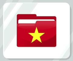 vietnam glansig mapp flagga ikon vektor