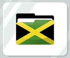 jamaica glansig mapp flagga ikon vektor