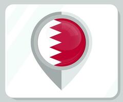 bahrain glansig stift plats flagga ikon vektor