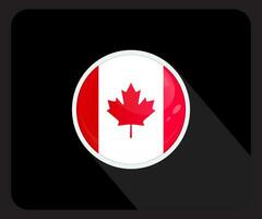 kanada glansig cirkel flagga ikon vektor