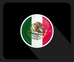 mexico glansig cirkel flagga ikon vektor