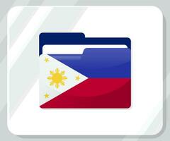 Philippinen glänzend Mappe Flagge Symbol vektor