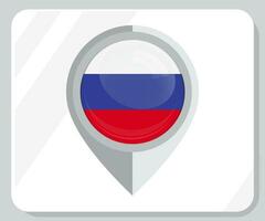 ryssland glansig stift plats flagga ikon vektor