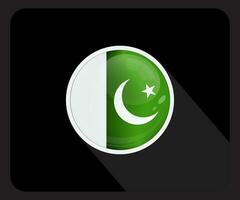 pakistan glansig cirkel flagga ikon vektor
