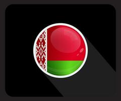 Vitryssland glansig cirkel flagga ikon vektor