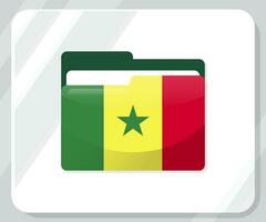 senegal glansig mapp flagga ikon vektor