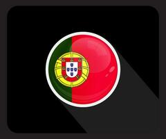 portugal glansig cirkel flagga ikon vektor