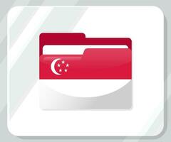 singapore glansig mapp flagga ikon vektor