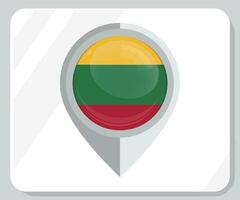 Litauen glänzend Stift Ort Flagge Symbol vektor