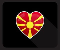 macedonia kärlek stolthet flagga ikon vektor