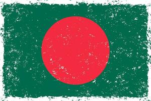 bangladesh flagga grunge bedrövad stil vektor