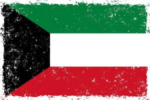 kuwait flagga grunge bedrövad stil vektor