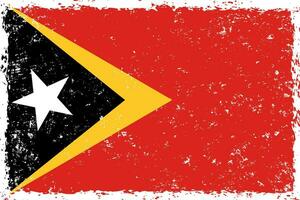 Osten Timor Flagge Grunge betrübt Stil vektor