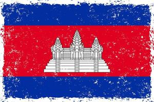 cambodia flagga grunge bedrövad stil vektor