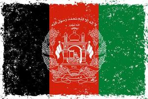 afghanistan flagga grunge bedrövad stil vektor