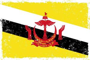 brunei flagga grunge bedrövad stil vektor