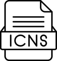 icns fil formatera linje ikon vektor