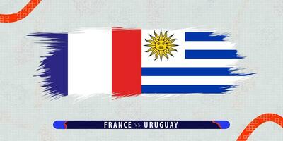 Frankreich vs. Uruguay, International Rugby Spiel Illustration im Pinselstrich Stil. abstrakt grungy Symbol zum Rugby passen. vektor