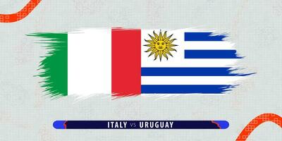 Italien vs. Uruguay, International Rugby Spiel Illustration im Pinselstrich Stil. abstrakt grungy Symbol zum Rugby passen. vektor