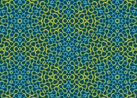 abstrakt gul och blå geometrisk metaballer sömlös mönster vektor