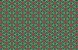 bunt Hexagon Grunge Stoff Muster vektor