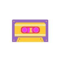 retro 90 s musik audio kassett vektor illustration för klistermärken, logotyper, grafik, plåster och social media