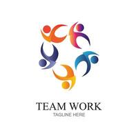team arbete logotyp design, tillsammans. modern social nätverk team logotyp design vektor