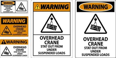Warnung Zeichen, Overhead Kran suspendiert Ladungen vektor