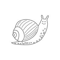 Hand gezeichnet Kinder Zeichnung Karikatur Vektor Illustration Schnecke Symbol isoliert auf Weiß Hintergrund