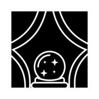 halloween kristall boll ikon. häxa och trolldom symbol, ikon vektor illustration, isolerat på vit bakgrund